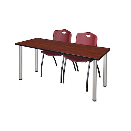 Kee Rectangle Tables > Training Tables > Kee Table & Chair Sets, 60 W, 24 L, 29 H, Cherry MT6024CHBPCM47BY